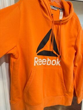 Reebok Bright Orange Hoodie with Black Logo